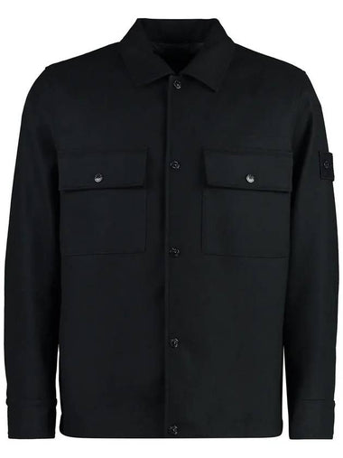 120F4 Ghost Overshirt Jacket Navy - STONE ISLAND - BALAAN 1