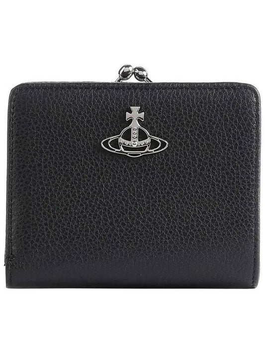 Grain Leather Frame Half Wallet Black - VIVIENNE WESTWOOD - BALAAN 2