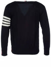 Men's Sustainable Classic Diagonal Wool Cardigan Navy - THOM BROWNE - BALAAN 3