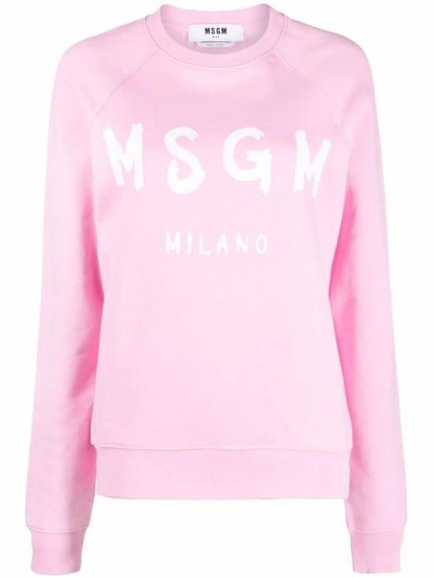 Brush Logo Printing Sweatshirt Pink - MSGM - BALAAN 2