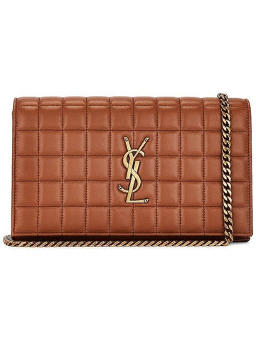 Cassandre Matelassé Leather Cross Bag Brown - SAINT LAURENT - BALAAN 1