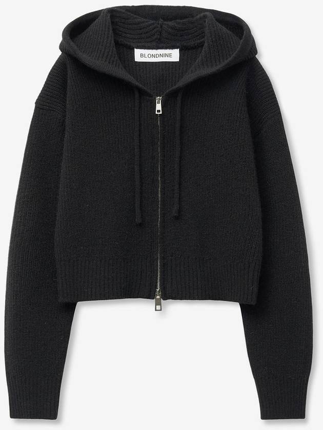 Alice rib knit hood zipup_black - BLONDNINE - BALAAN 1