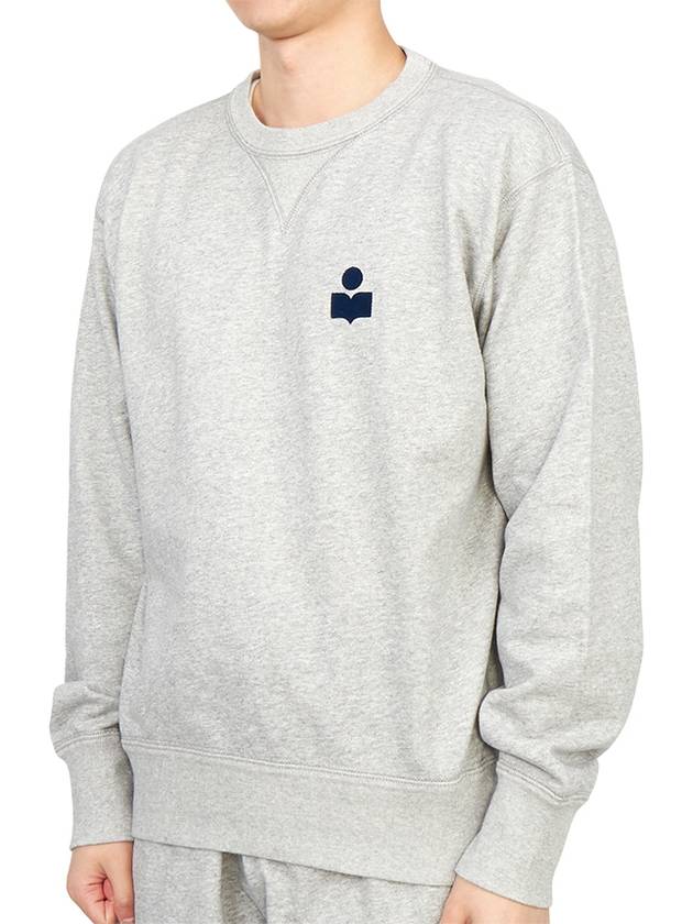 Mike Velvet Logo Sweatshirt Grey - ISABEL MARANT - BALAAN 3