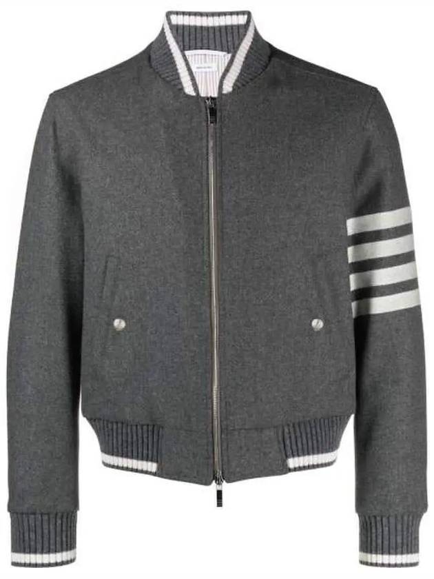 4 Bar Stripe Bomber Jacket Grey - THOM BROWNE - BALAAN 3