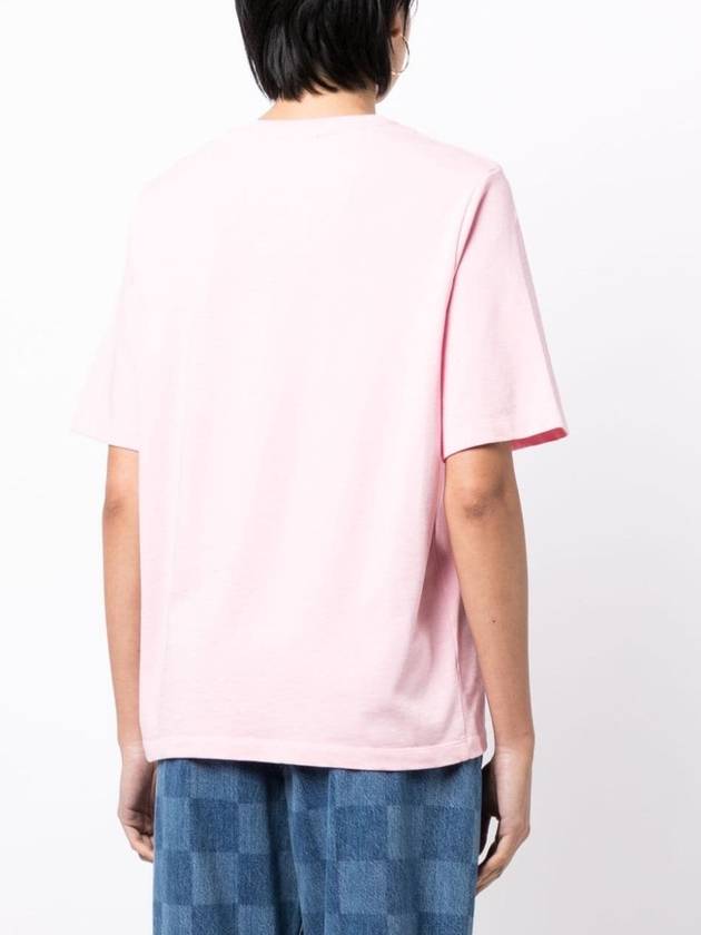 Flower Logo Print Short Sleeve T-Shirt Pink - MAISON KITSUNE - BALAAN 5