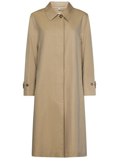 Women's Gathered Panel Tropical Gabardine Car Trench Coat Honey - BURBERRY - BALAAN 1