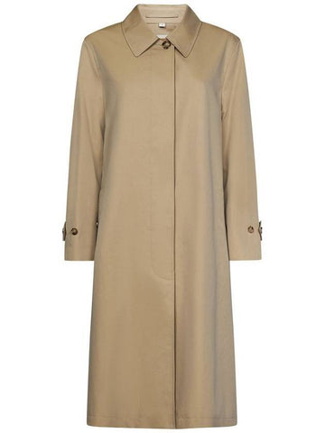 Women's Gathered Panel Tropical Gabardine Car Trench Coat Honey - BURBERRY - BALAAN 1