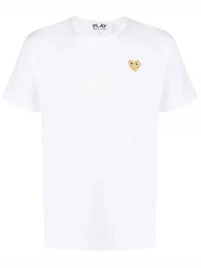 Small Gold Heart Wappen Short Sleeve T-Shirt White P1 T216 4 - COMME DES GARCONS - BALAAN 2