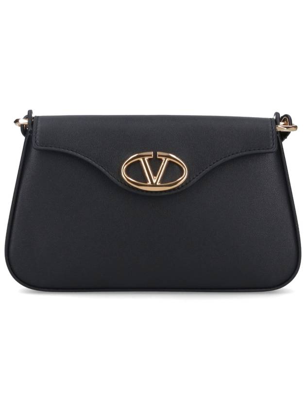 Logo Plaque Fold Over Cross Bag Black - VALENTINO - BALAAN 2