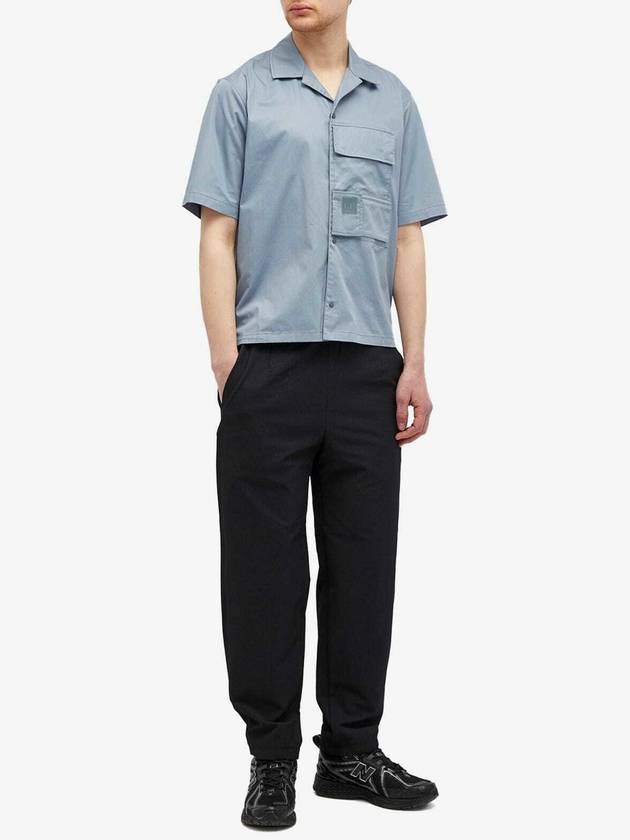 Metropolis Gabardine Short Sleeve Shirt Turbulence - CP COMPANY - BALAAN 3