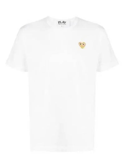 Small Gold Heart Wappen Short Sleeve T-Shirt White P1 T216 4 - COMME DES GARCONS - BALAAN 2