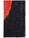 Printed Skull Scarf Black Red - ALEXANDER MCQUEEN - BALAAN 1