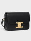 Teen Triomphe Shiny Calfskin Cross Bag Black - CELINE - BALAAN 3