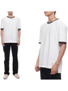 Ringer Medium Weight Jersey Short Sleeve T-Shirt White - THOM BROWNE - BALAAN 2