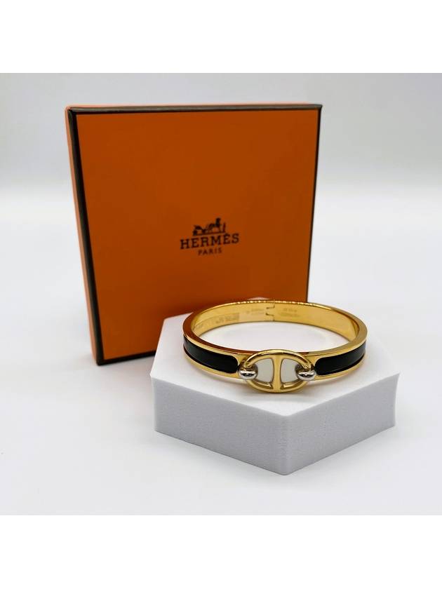 Mini Clic Chaine D'Ancre Bracelet Gold Noir - HERMES - BALAAN 3