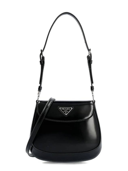 Cleo Brushed Leather Mini Shoulder Bag Black - PRADA - BALAAN 2