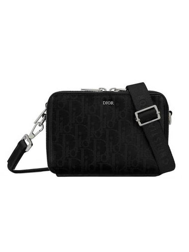 Oblique Galaxy Calfskin Messenger Bag Black - DIOR - BALAAN 1