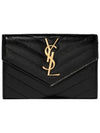 Monogram Envelope Small Half Wallet Black Gold - SAINT LAURENT - BALAAN 2