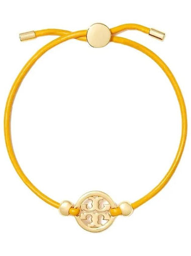 Miller Logo Charm Slider Leather Bracelet Yellow - TORY BURCH - BALAAN 1