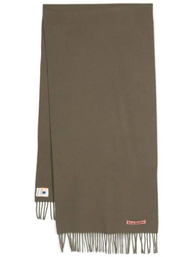 Wool Fringe Scarf Khaki Green - ACNE STUDIOS - BALAAN 1