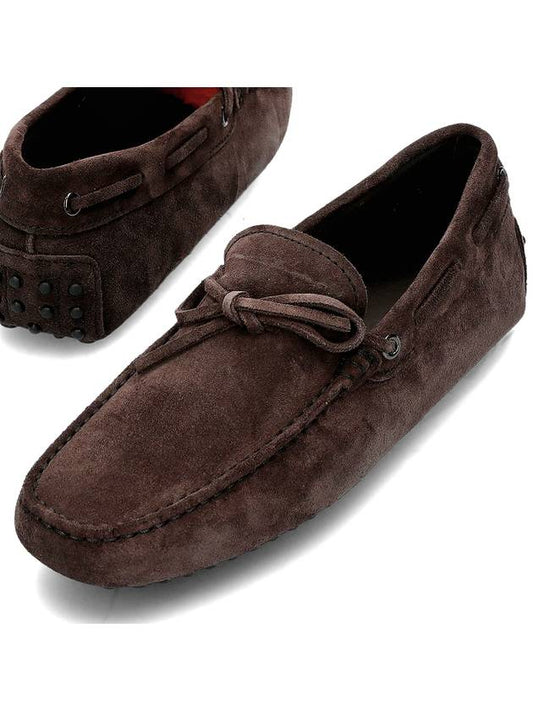Men's Suede Gommino Driving Shoes Brown - TOD'S - BALAAN.