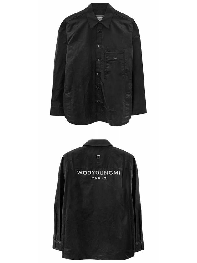 Back Logo Cotton Long Sleeve Shirt Black - WOOYOUNGMI - BALAAN 5