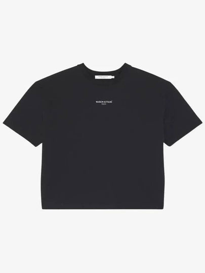 Paris Embroidered Logo Boxy Short Sleeve T-Shirt Black - MAISON KITSUNE - BALAAN 2