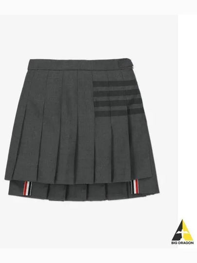 Women's 4 Bar Stripe Pleats Skirt Grey - THOM BROWNE - BALAAN 2