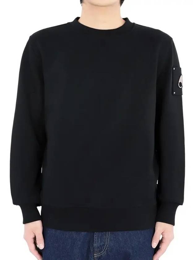 Logo Plaque Crew Neck Sweatshirt Black - MOOSE KNUCKLES - BALAAN 3