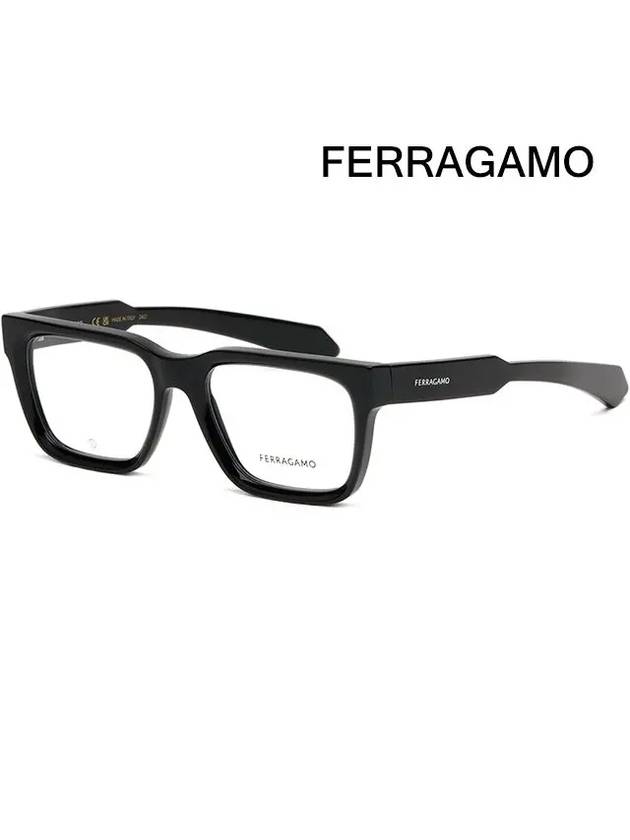 Men's Demo Rectangular Eyeglasses Black - SALVATORE FERRAGAMO - BALAAN 2