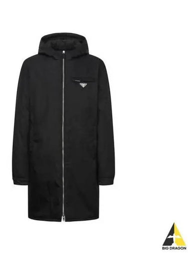 Triangular logo re nylon zip up coat black SGB817 1WQ8 - PRADA - BALAAN 1