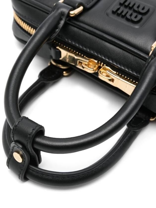 Arcadie Leather Mini Cross Bag Black - MIU MIU - BALAAN 5