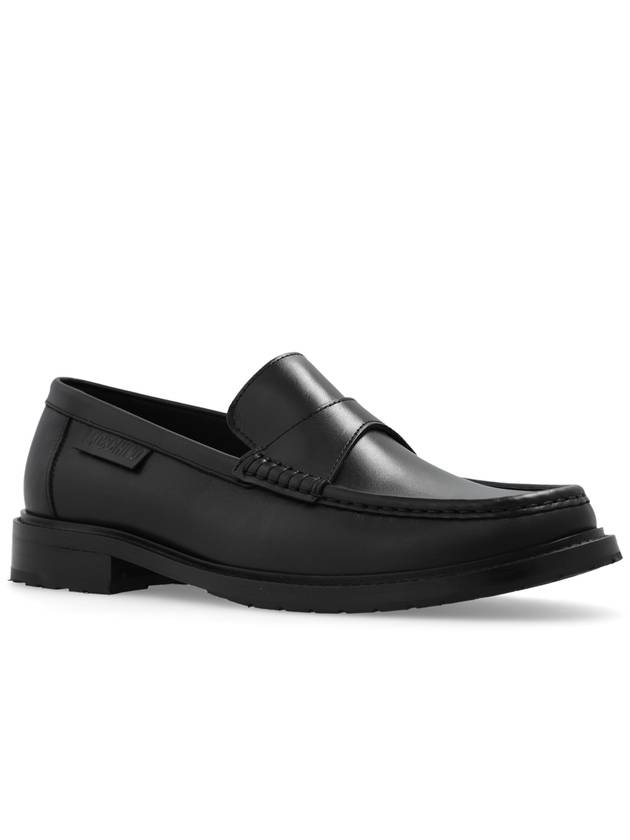 Moschino Leather Loafers, Men's, Black - MOSCHINO - BALAAN 4