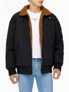 JEANS Men s Black Reversible Sherpa Bomber J324123 BEH - CALVIN KLEIN - BALAAN 1