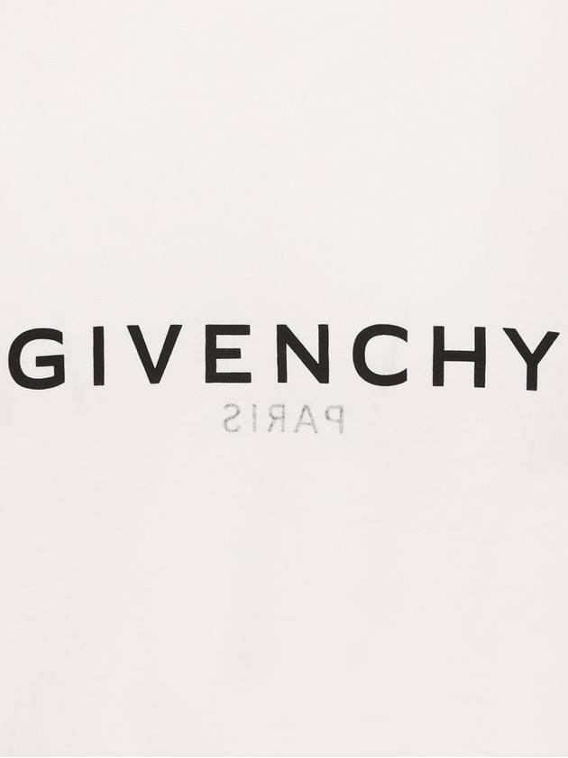 Men's Reverse Logo Round Slim Short Sleeve T-Shirt White - GIVENCHY - BALAAN 4