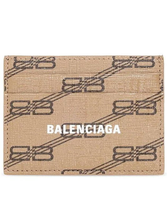 BB Monogram Card Wallet Brown - BALENCIAGA - BALAAN 1