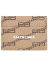 BB Monogram Card Wallet Brown - BALENCIAGA - BALAAN 1