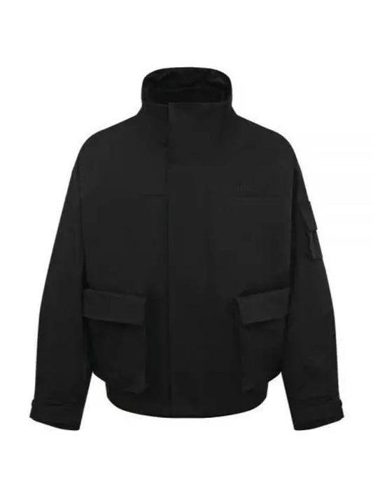 Gabardine Pocket Cotton Zip Up Jacket Black - MSGM - BALAAN 2