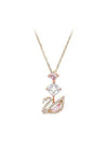 Darjeeling Swan Pendant Necklace Pink Rose Gold - SWAROVSKI - BALAAN 2