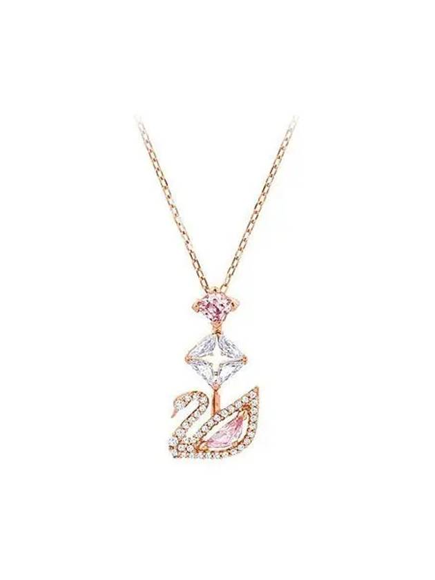 Darjeeling Swan Pendant Necklace Pink Rose Gold - SWAROVSKI - BALAAN 3