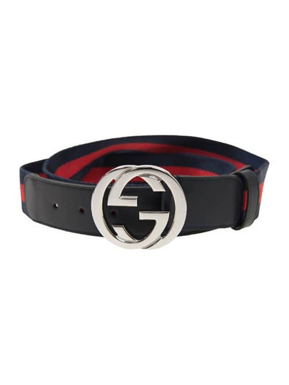 Interlocking G Buckle Web Belt Navy - GUCCI - BALAAN 2