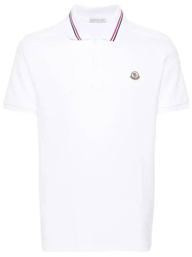 Logo Patch Polo Shirt White - MONCLER - BALAAN 2