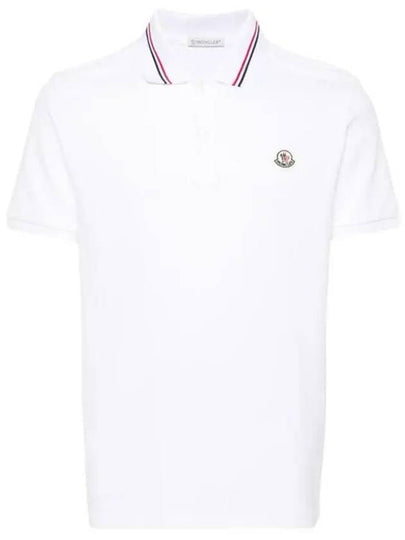 Logo Patch Polo Shirt White - MONCLER - BALAAN 2