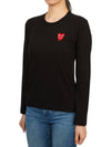 Double Heart Wappen Long Sleeve T-Shirt Black - COMME DES GARCONS PLAY - BALAAN 3