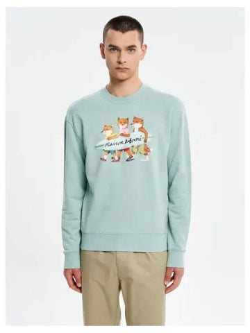 Men s Surfing Fox Comfort Sweatshirt Light Blue Domestic Product - MAISON KITSUNE - BALAAN 1