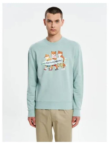 Men s Surfing Fox Comfort Sweatshirt Light Blue Domestic Product GM0024032505343 - MAISON KITSUNE - BALAAN 1