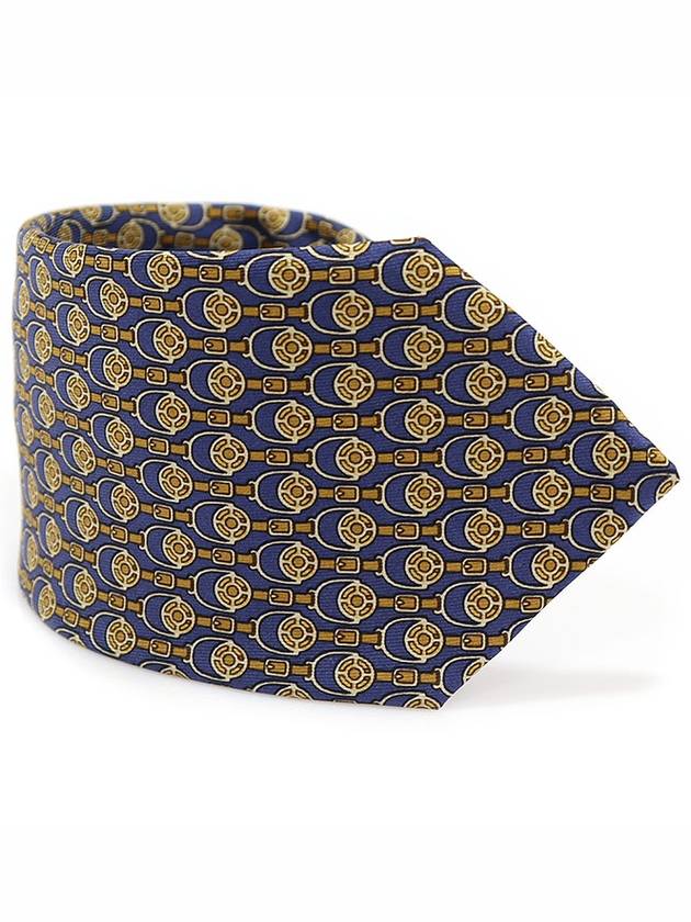 956 IA 100 silk navy pattern tie - HERMES - BALAAN 1