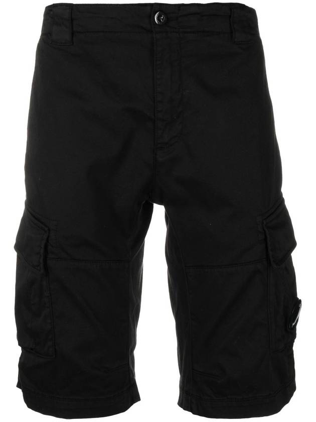 Men's Stretch Satin Lens Cargo Shorts Black - CP COMPANY - BALAAN 2