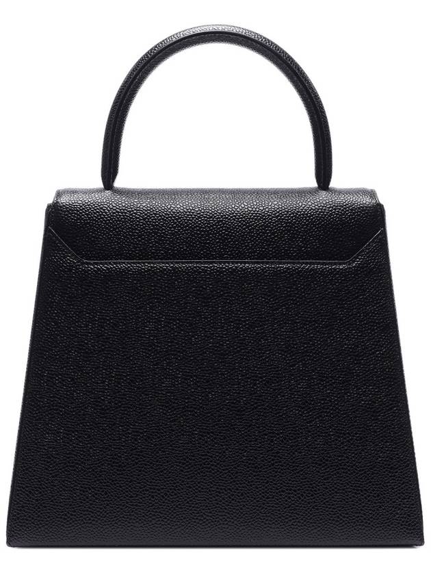 Trapeze Leather Tote Bag Black - THOM BROWNE - BALAAN 5