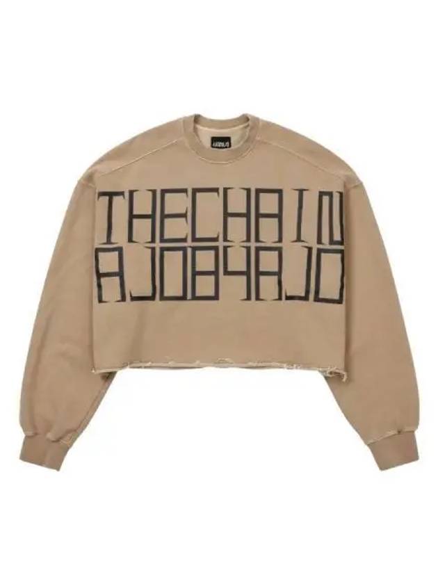 The Chain Washed Crop Crew Neck Mocha - AJOBYAJO - BALAAN 1